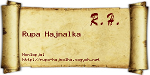 Rupa Hajnalka névjegykártya